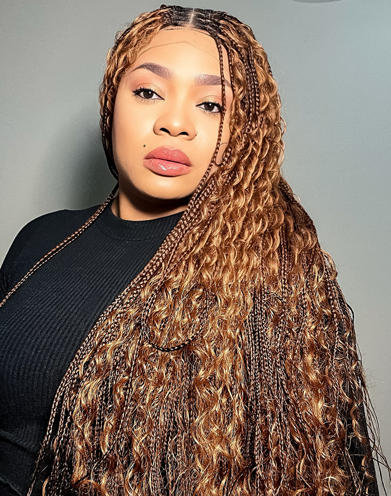 Duchess Boho 10 – Ginger Boho Braided Wig (Boho Curl, Very Long, Mini Frontal, Extra Full)