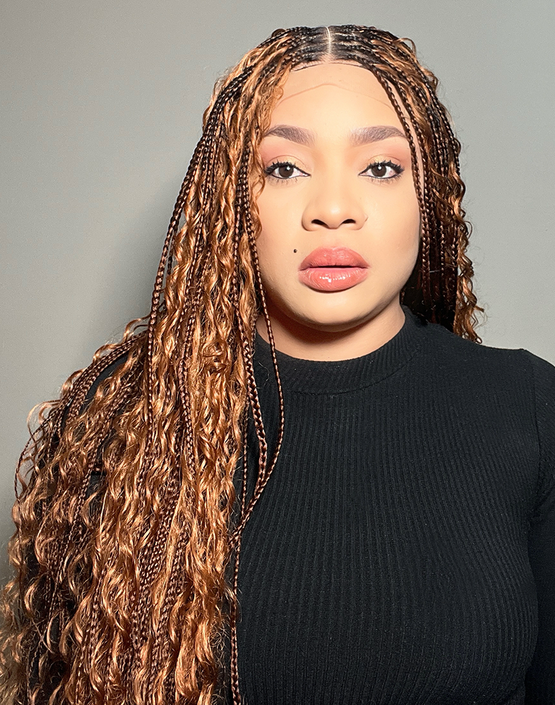 Duchess Boho 10 – Ginger Boho Braided Wig (Boho Curl, Very Long, Mini Frontal, Extra Full)