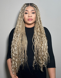Duchess Boho 20 – Platinum Blonde Boho Braided Wig (40”, Very Long, Mini Frontal, Extra Full Density)
