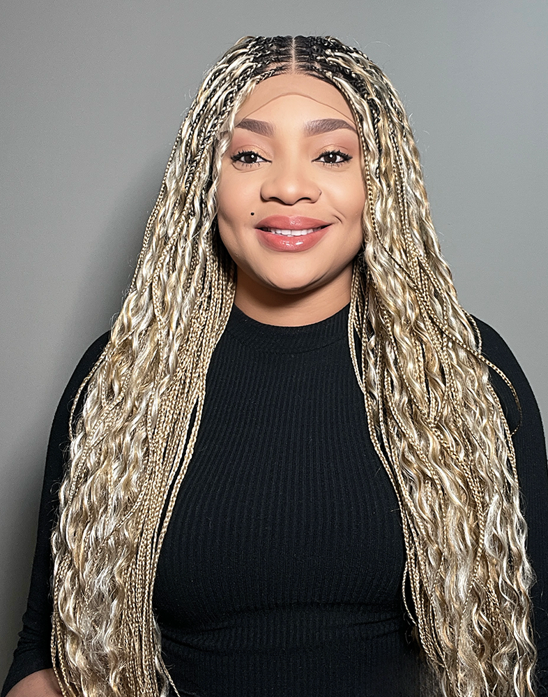 Duchess Boho 20 – Platinum Blonde Boho Braided Wig (40”, Very Long, Mini Frontal, Extra Full Density)