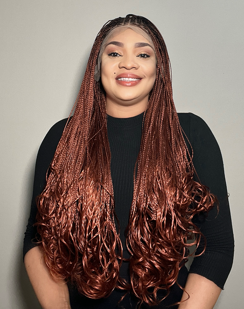 Duchess French 20 – Ruby/Wine Mix French Curl Braided Wig (Very Long, 13x6 Full Frontal, Xtra Full Density)