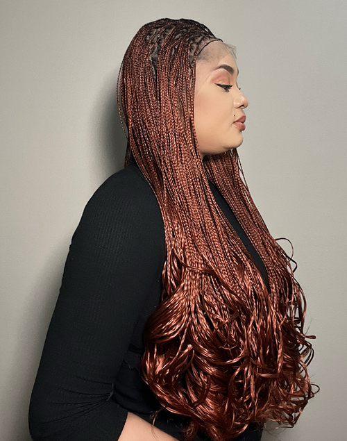 Duchess French 20 – Ruby/Wine Mix French Curl Braided Wig (Very Long, 13x6 Full Frontal, Xtra Full Density)