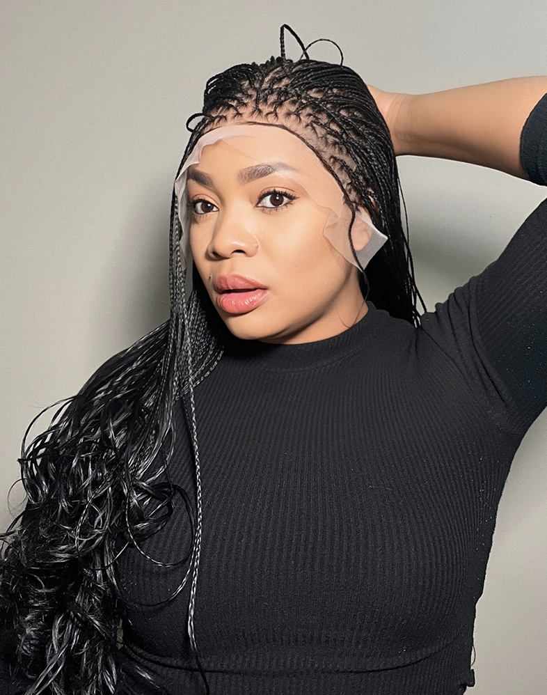 Duchess French 20 – Black French Curl Wig (36”, Very Long, 13x6 Full Frontal, Extra Full Density)