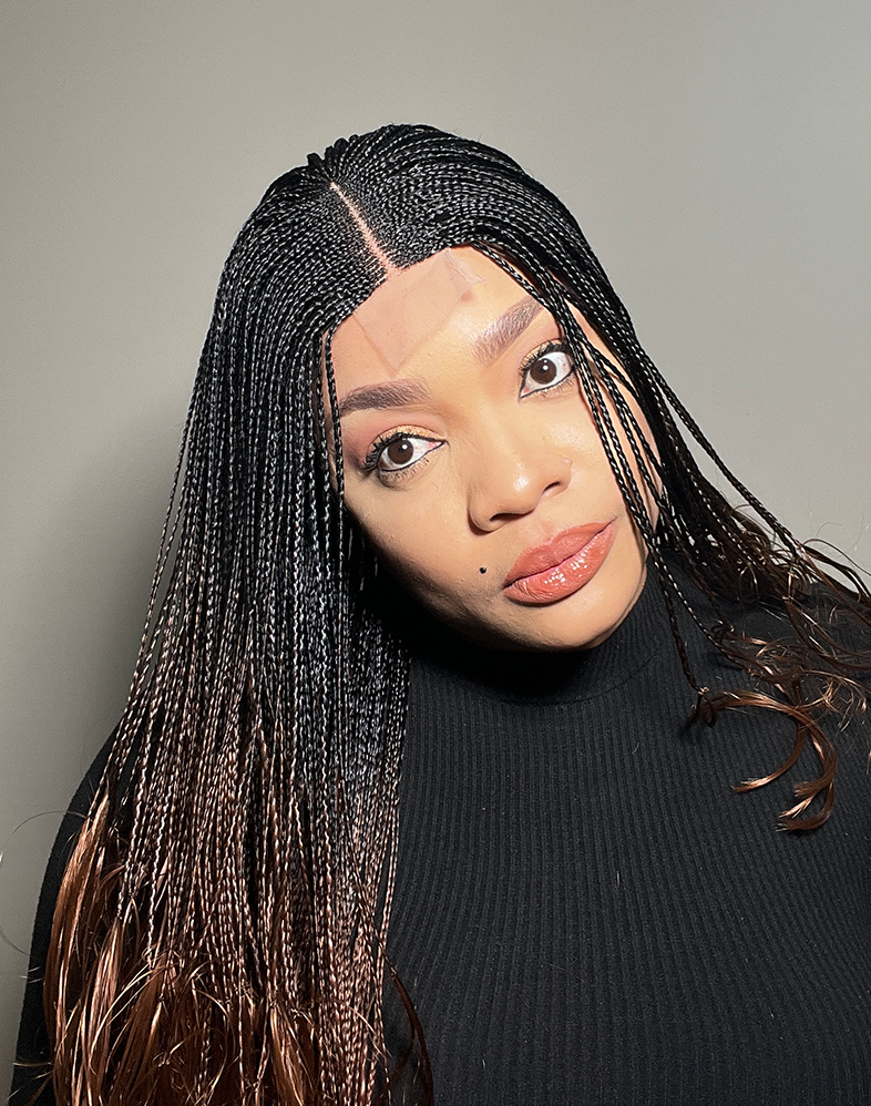 Duchess Ghana Weave 10 – Layered Ghana Weave Braided Wig with Mini Closure (23”, Chestnut & Black Mix, Xtra Full Density)