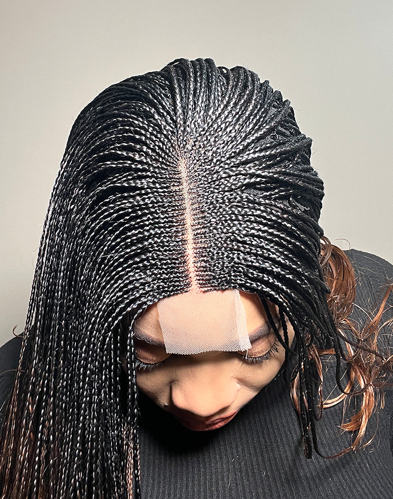 Duchess Ghana Weave 10 – Layered Ghana Weave Braided Wig with Mini Closure (23”, Chestnut & Black Mix, Xtra Full Density)