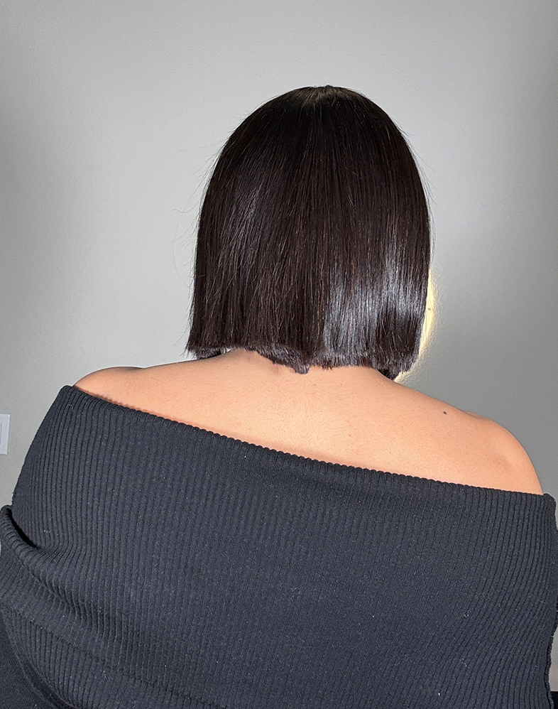 Empress 304 Super Double Drawn Premium Virgin Donor Bone Straight Bob Wig Natural Color • 8 Inches • Transparent 2x4 Closure