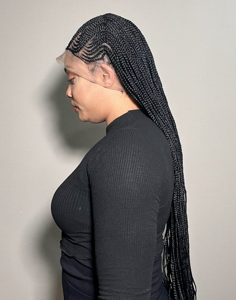 Lady Ghana Weave 20 | Two-Step Ghana Weave Braided Wig – 360 Lace (50″ Very Long, Full Density)