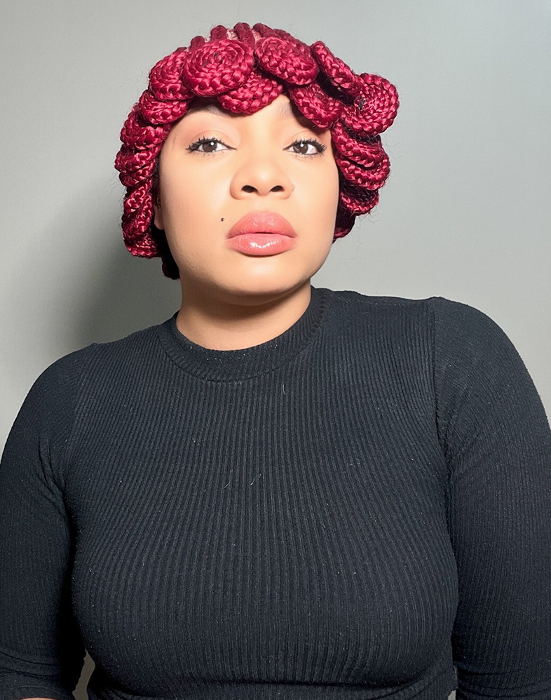 Lady Ghana Weave 40 | Wine Koloba Weaving Braided Wig – 360 Lace (10″ Short, Full Density)