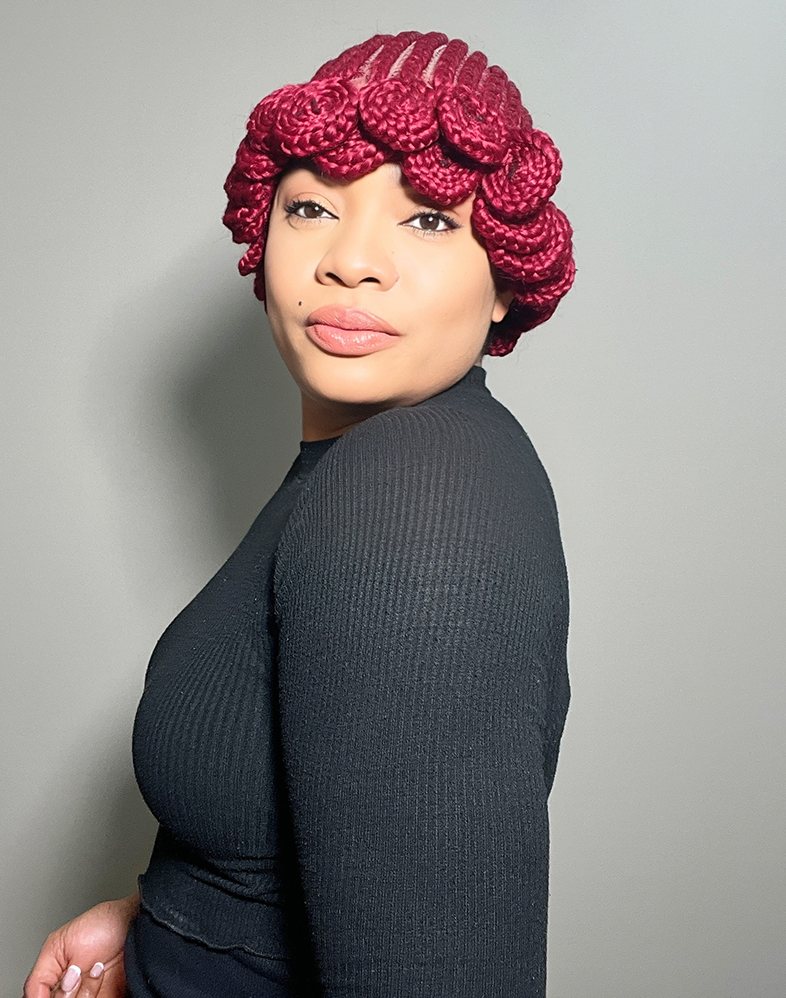 Lady Ghana Weave 40 | Wine Koloba Weaving Braided Wig – 360 Lace (10″ Short, Full Density)