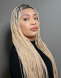 Lady Knotless 10 – Platinum Knotless Box Braided Wig with 360 Lace (44”, Very Long, XX Full Density)