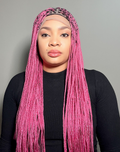 Lady Knotless 20 | Pink Knotless Braided Wig – 360 Lace (39″ Very Long, Full Density)