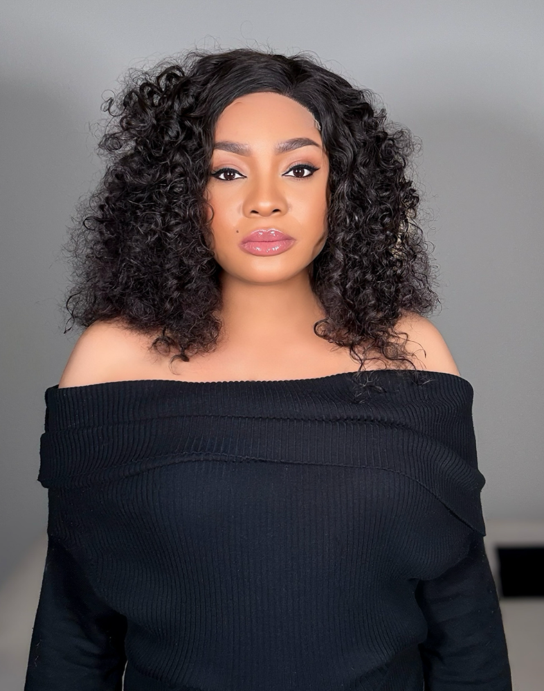 Queen 1400 Super Double Drawn 200% Density Twist Curl Human Hair Wig 4×4 Lace Closure • 18 Inches • Natural
Queen Collection