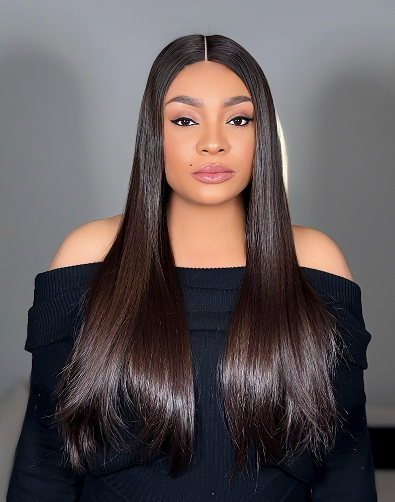 Queen 640 Premium Donor Hair Super Double Drawn 200% Density Human Hair Wig 4×4 Kim K Closure • 20 Inches • Natural
Queen Collection