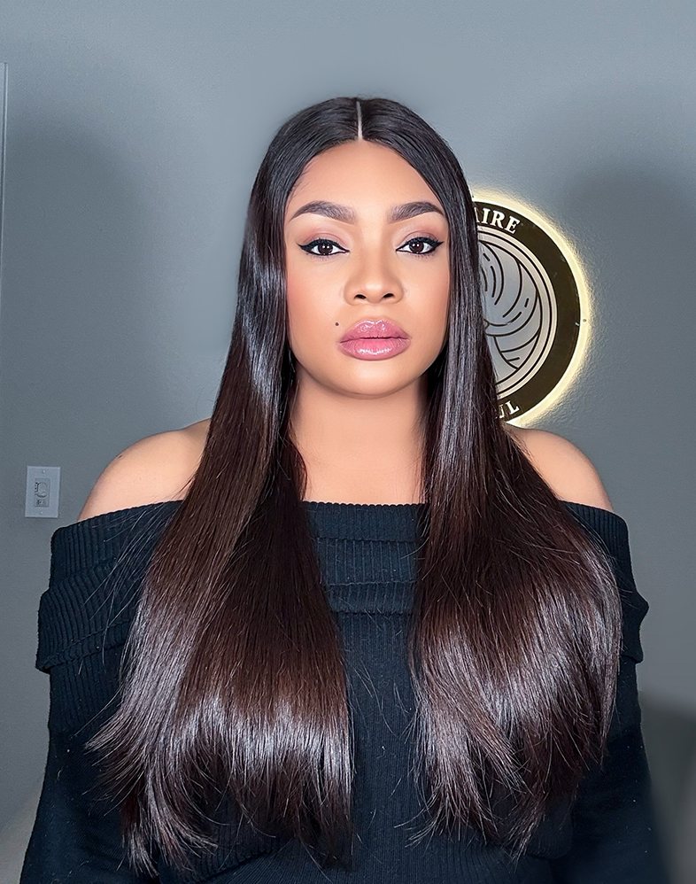 Queen 640 Premium Donor Hair Super Double Drawn 200% Density Human Hair Wig 4×4 Kim K Closure • 20 Inches • Natural
Queen Collection