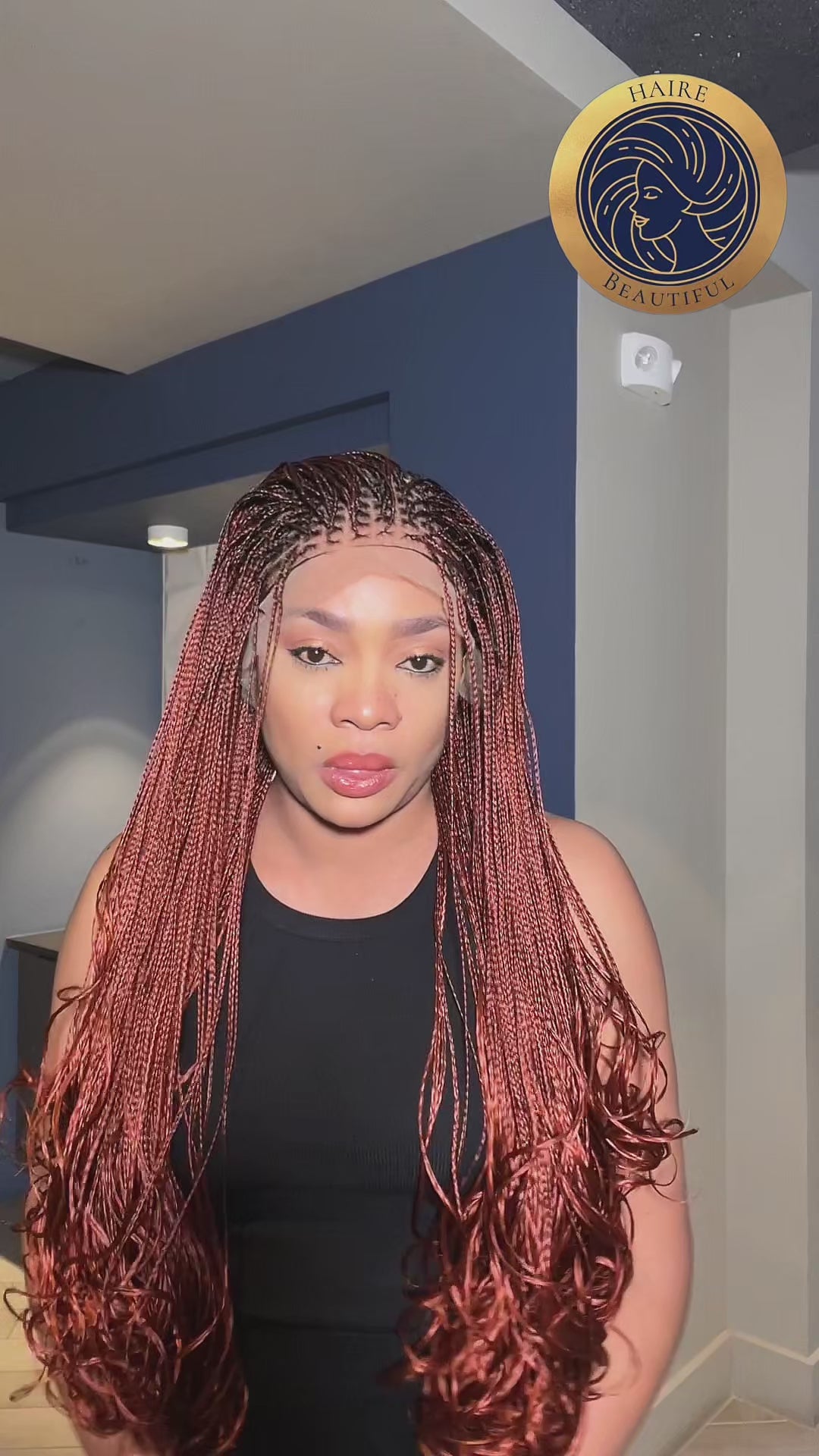 Duchess French 20 – Ruby/Wine Mix French Curl Braided Wig (Very Long, 13x6 Full Frontal, Xtra Full Density)