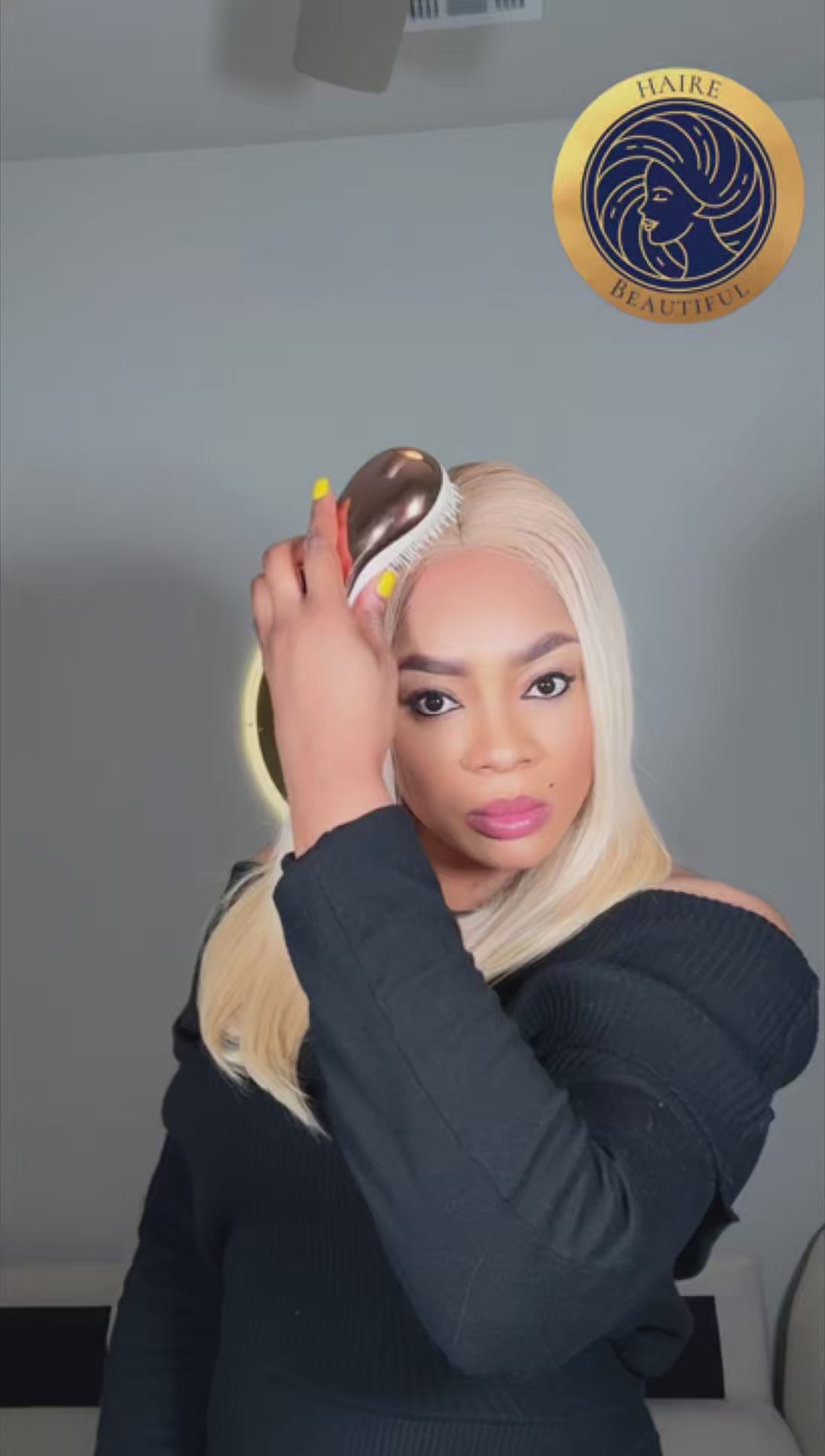 Royal 500 Royal Premium Baby Bone Straight Wig Layered 16 & 14 Inches • Ice Blonde • 5×5 Closure